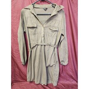 Guess Tencel Shirt Dress Womens Button Front Long Sleeves Size M Light Green